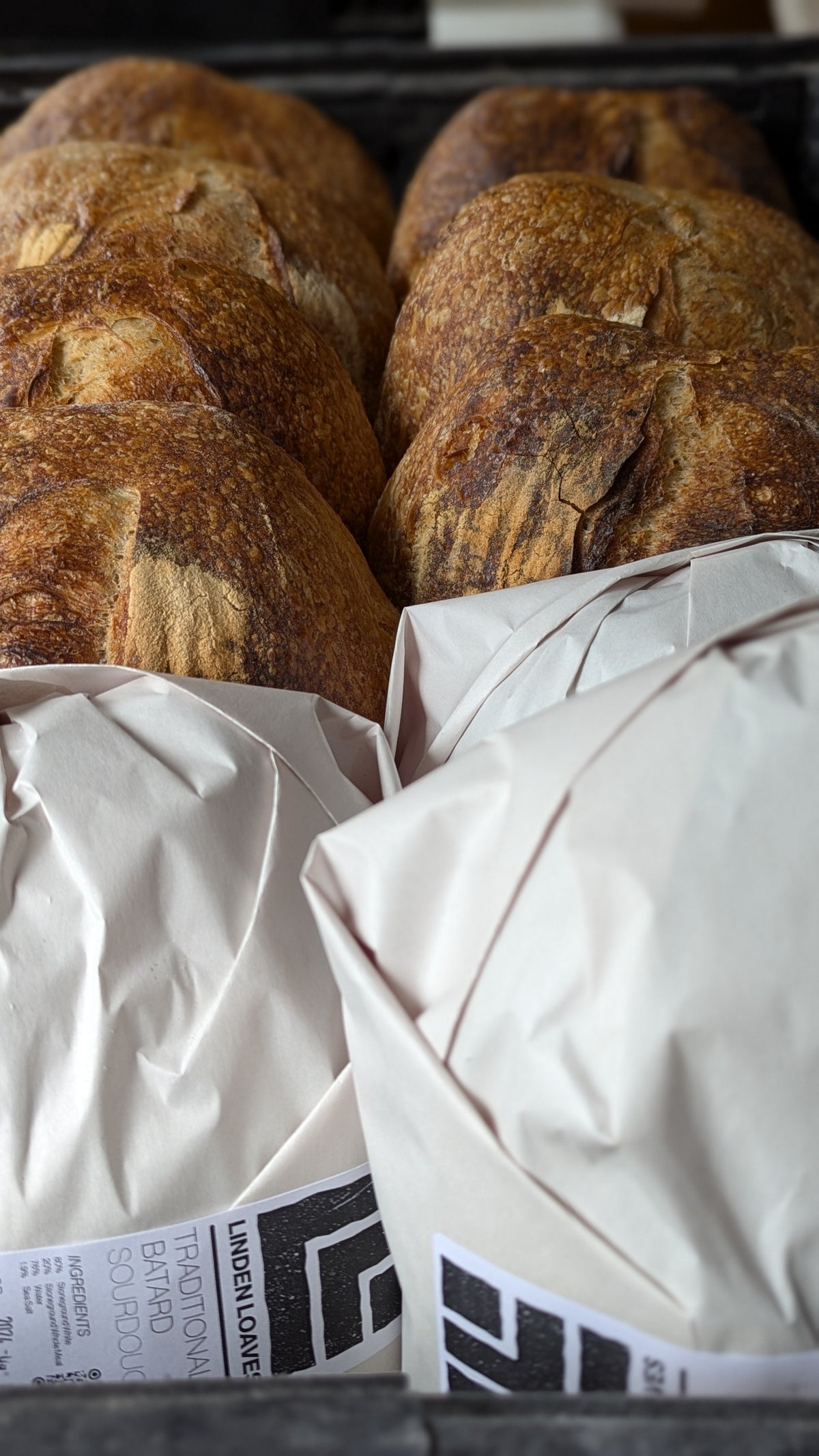 Everyday Bread - sourdough batch wrapped and naked