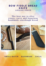 Load image into Gallery viewer, Bow Fiddle Bread Knife with Eco-felt Pouch
